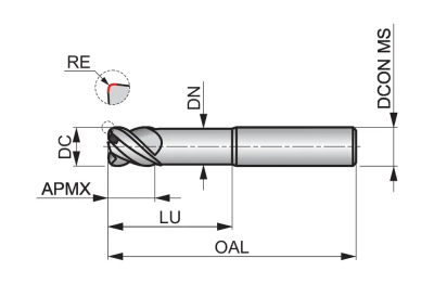 Фреза твердосплавная радиусная S5218.0XR0.5 DormerPramet — фото