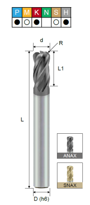 Фреза монолитная радиусная EHCLH44400507S PRTools — фото
