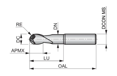 Фреза твердосплавная сферическая S2296.0 DormerPramet — фото