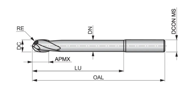 Фреза твердосплавная сферическая S5334.0XD6 DormerPramet — фото