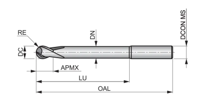 Фреза твердосплавная сферическая S2332.0XD4 DormerPramet — фото