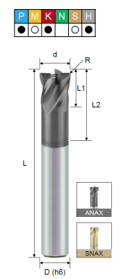 Фреза монолитная радиусная EHCUH406005S PRTools — фото