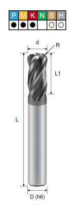 Фреза монолитная радиусная ESCSA412015A PRTools — фото