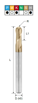 Фреза монолитная сферическая EHBLF204007S PRTools — фото
