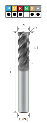 Фреза монолитная радиусная EPSSVD4100102A PRTools — фото