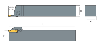 Державка канавочная STTEL1212-2T15 Sangeo — фото