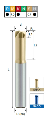 Фреза монолитная радиусная EHCUK40200506S PRTools — фото